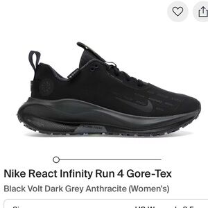 Women’s NIKE React Infinity Run 4 Gore-Tex Black/Dark Grey Size 8
